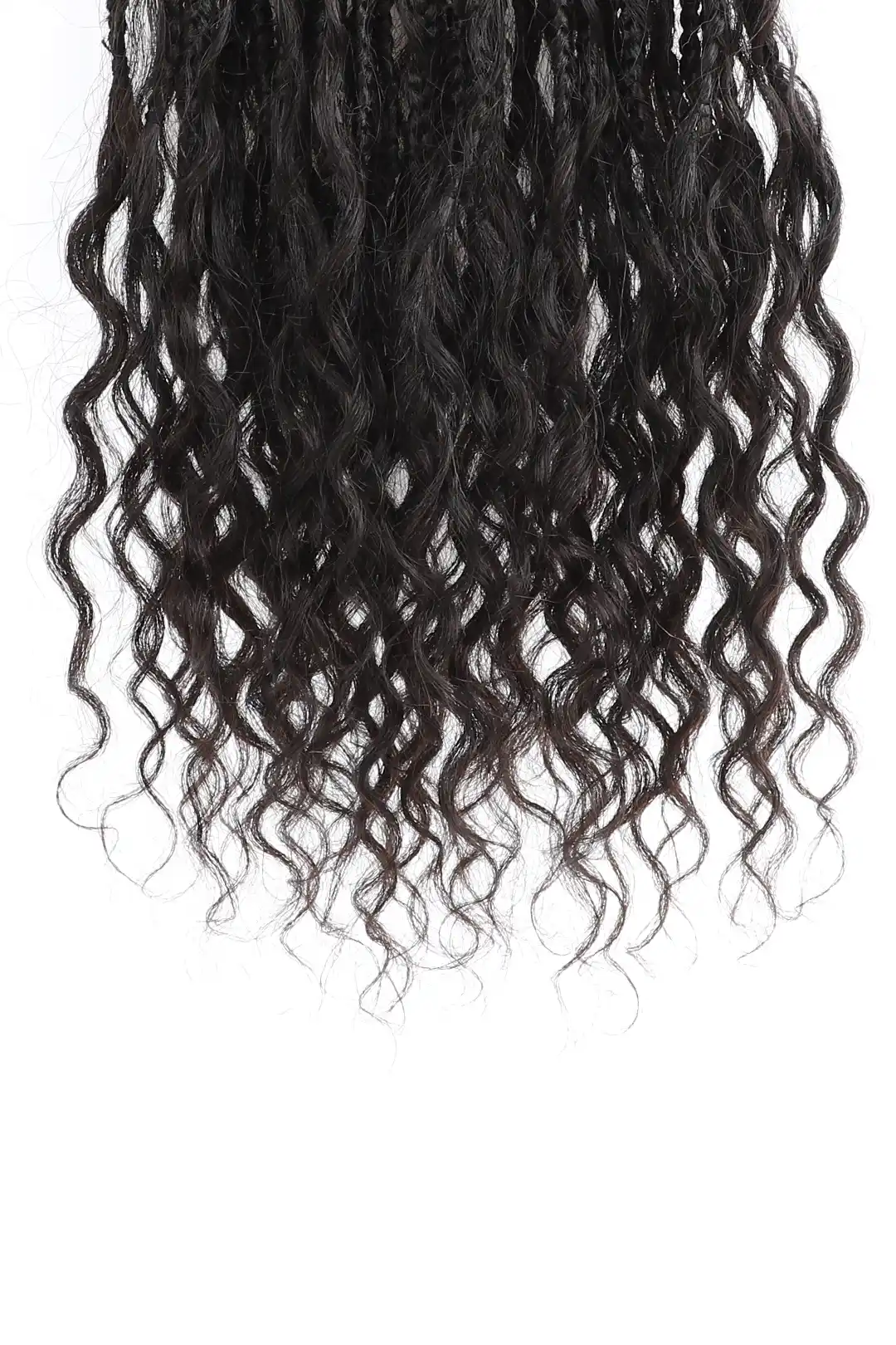10 Inch Short Boho Bob Crochet Box Braids with Human Hair Curls BB01 - Image 9
