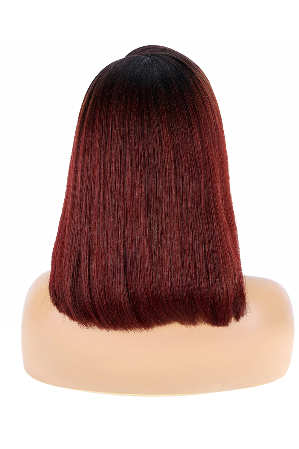 13x6 1B/Red Dark Root Lace Front Wig Straight Bob Human Hair PB54 - Image 6