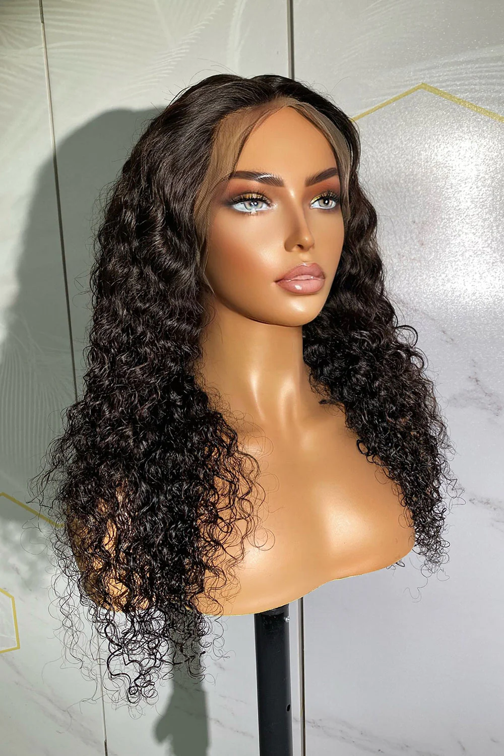 Designer Wigs-13x4 Light Brown Lace 180% Density Deep Curly Wigs - Image 3