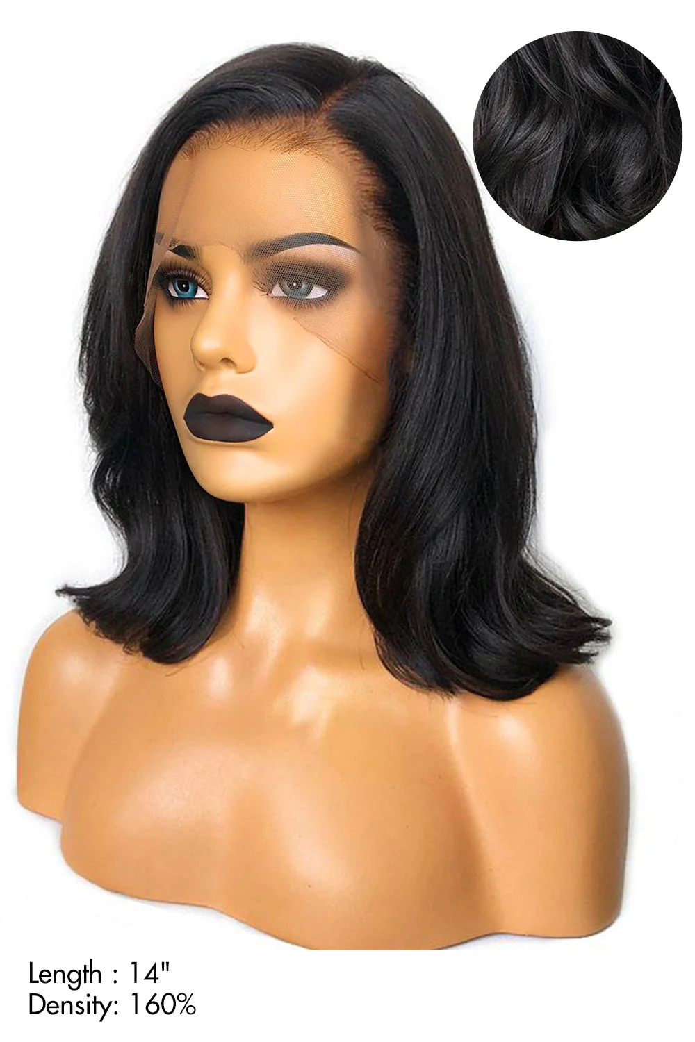 Shoulder Length Long 14 inch Bob 13x6 HD Glueless Lace Front Wig - Image 6