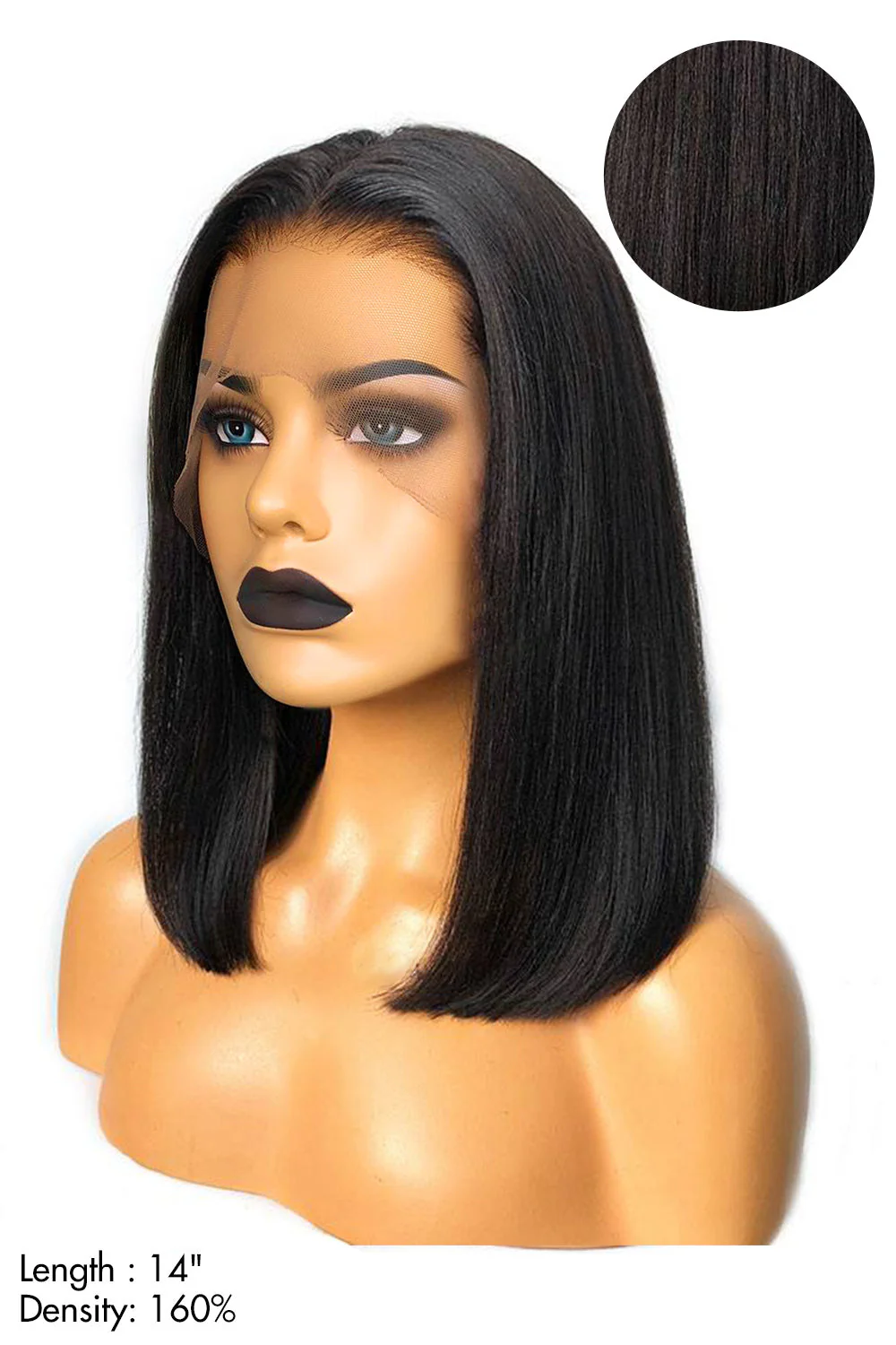 Shoulder Length Long 14 inch Bob 13x6 HD Glueless Lace Front Wig - Image 8