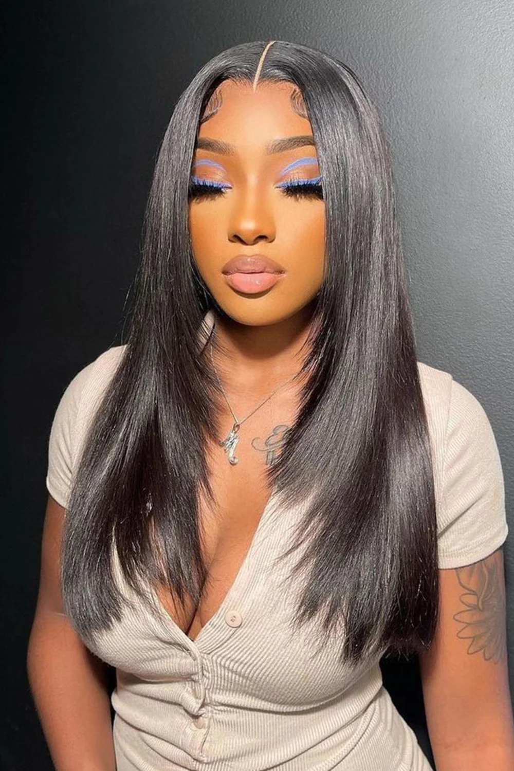 13x6 HD Glueless Wig Feather Straight-HD02 - Image 2