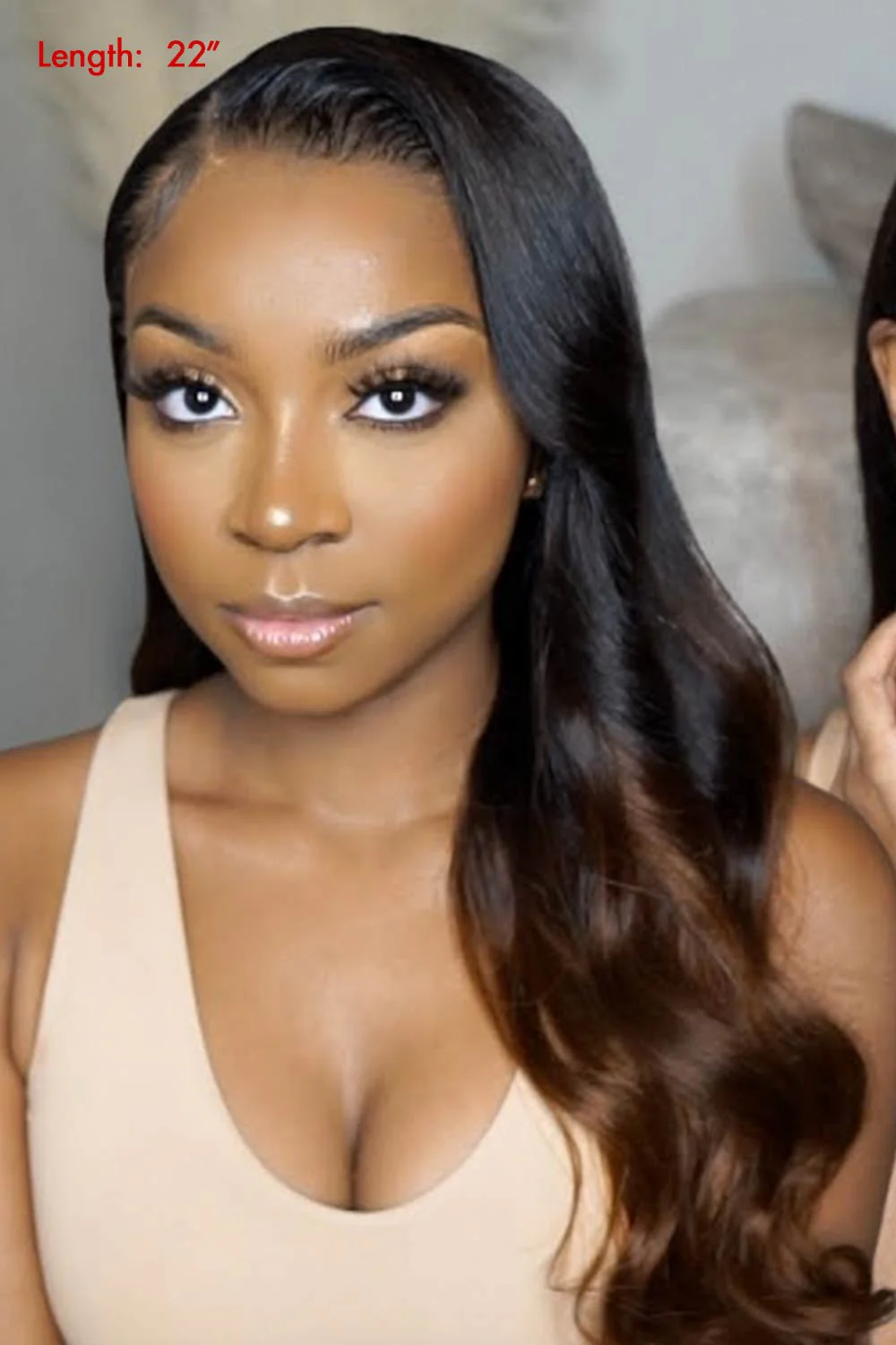 13x6 HD Lace Wig Ombre Dark Brown-HD07 - Image 3