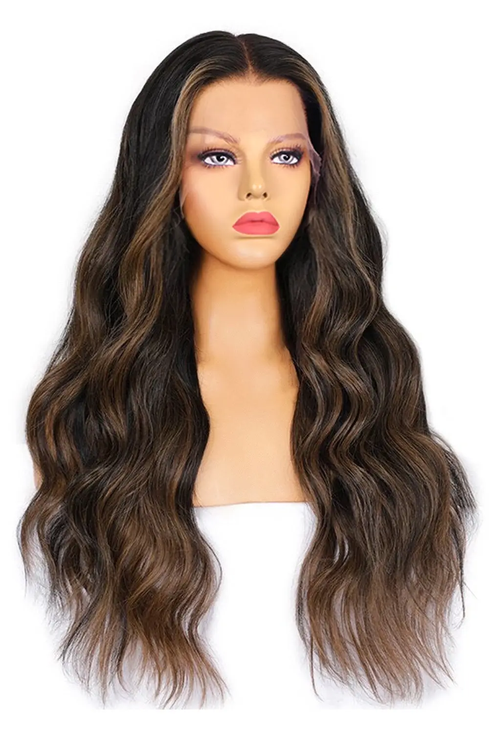13x6 HD Mocha Brown Highlight Wave Wigs-HD13 - Image 8