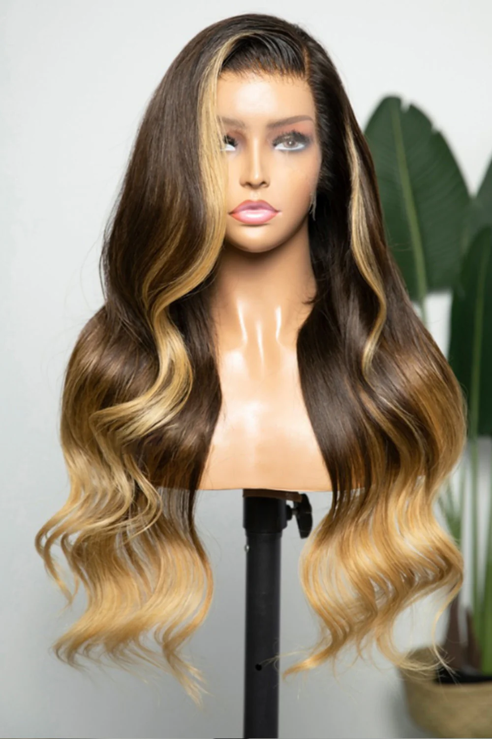 13x6 HD Ombre Brown and Blond Wave Wig-HD27 - Image 2