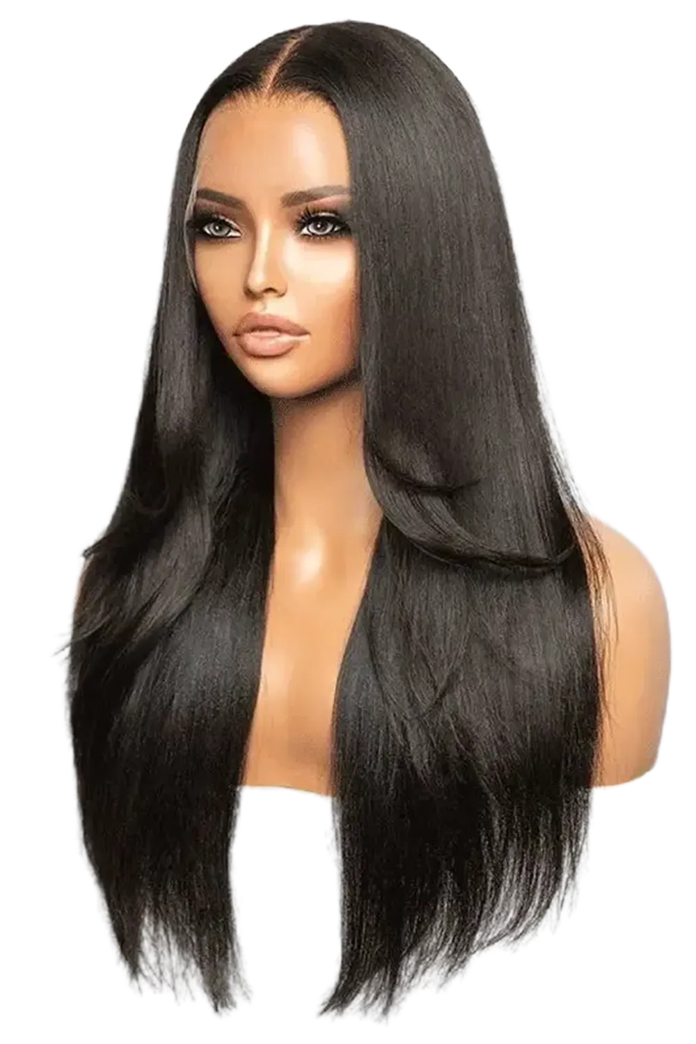 13*6 HD Swiss Lace Frontal Natural Straight Human Hair Fake Scalp Wig - Image 3