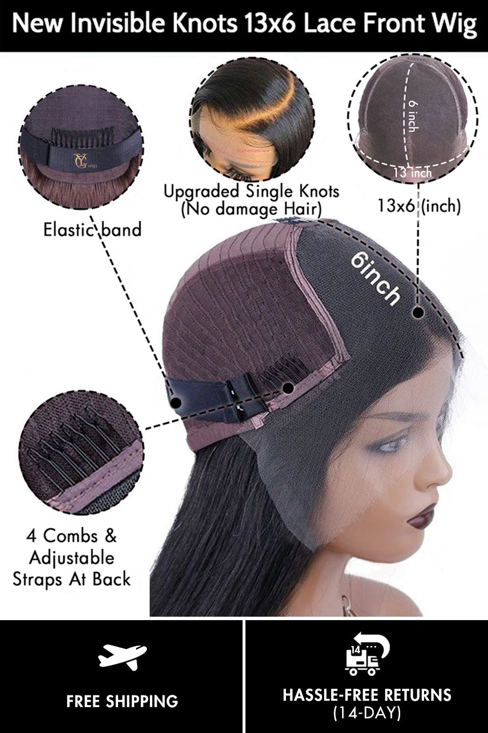 13x6 Short Lace Front Wigs Shoulder Length Dark Root Brown Bob - Image 7