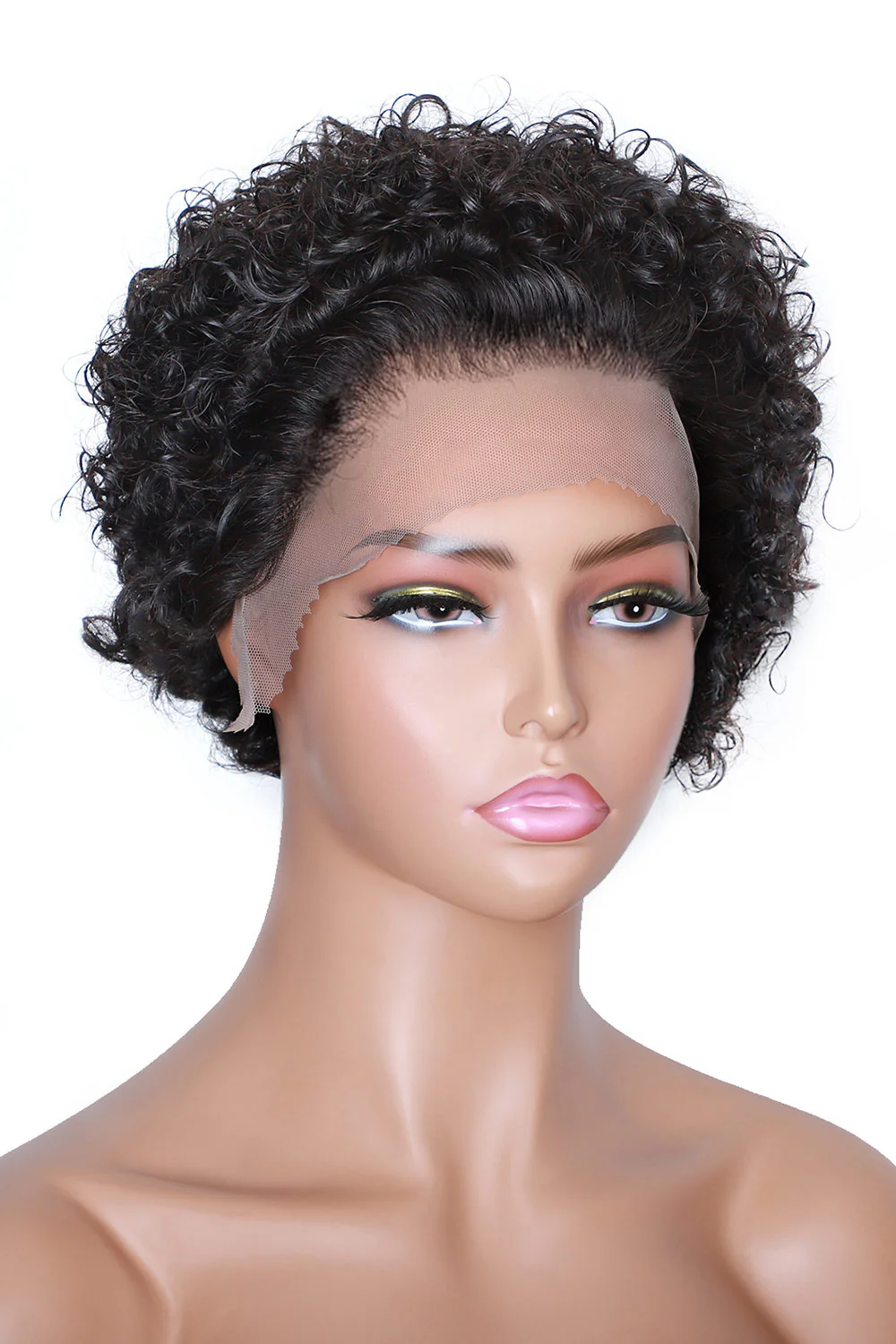 13*6 Lace Front Wigs Curly Pixie Bob Hair PB05 - Image 3