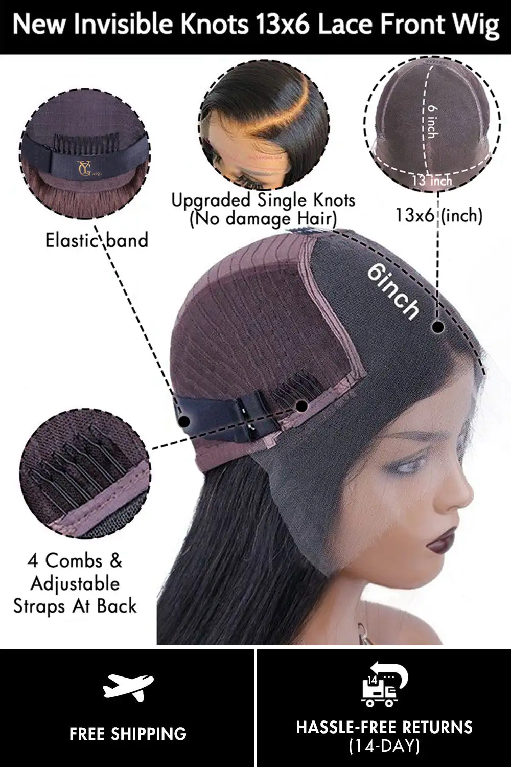 Pixie Cut Wig 13x6 Transparent HD Lace Wave Human Hair Brown Pink Gray - Image 7