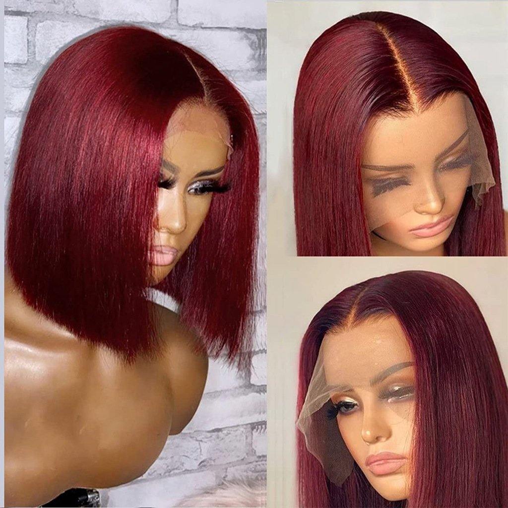 13x4 Full Lace Frontal Wigs Colorful Cute Blunt Cut Bob for Dark Skin - Image 8