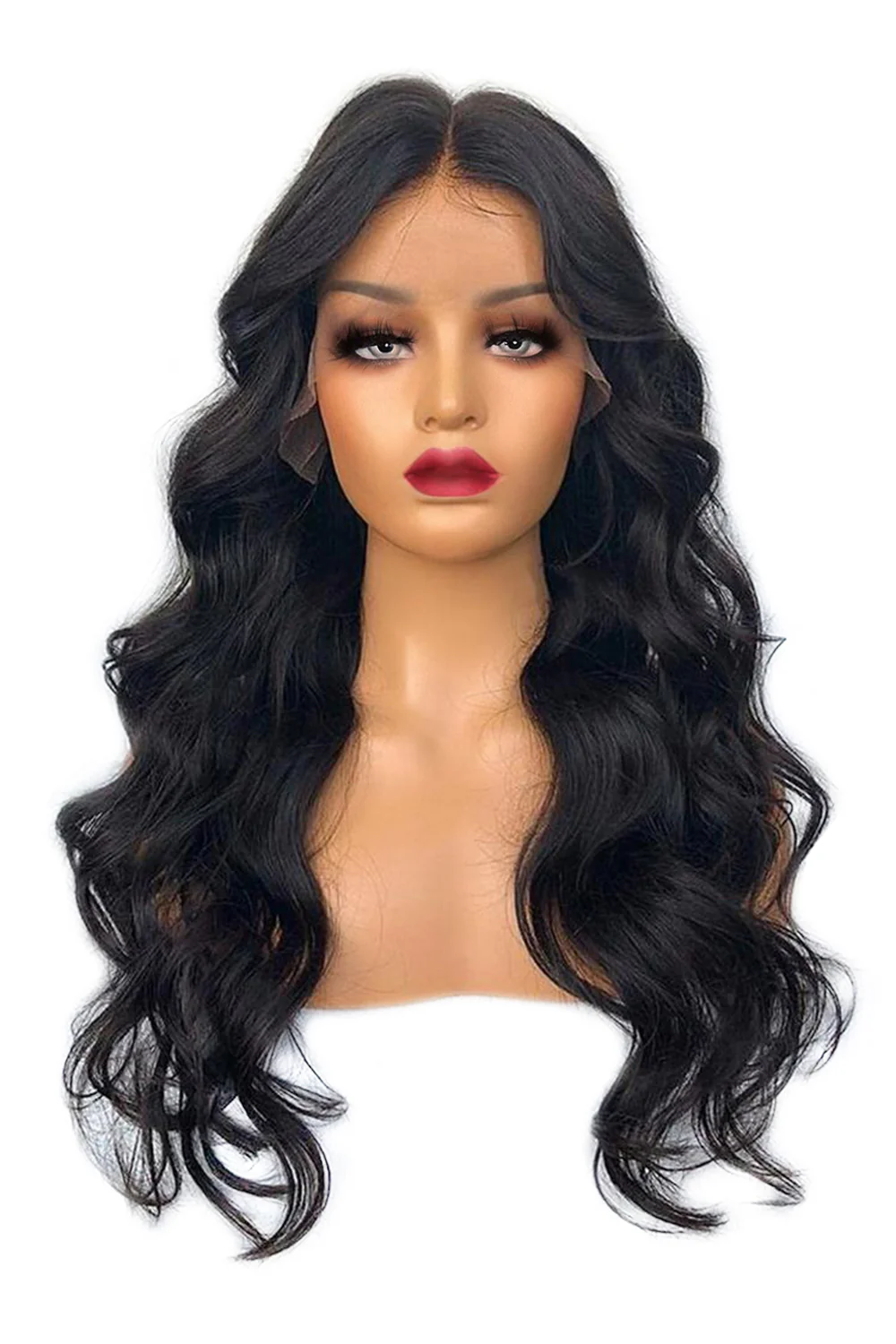 13x4 Full Frontal Lace Wigs Body Wave 250% Density Long Black Hair - Image 5
