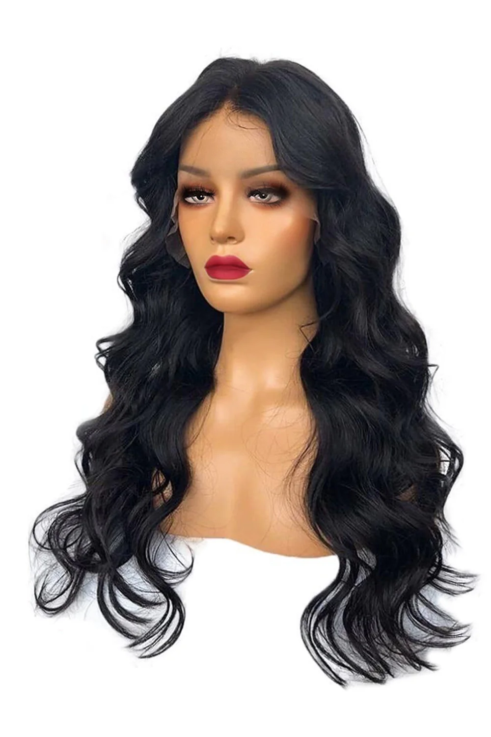 13x4 Full Frontal Lace Wigs Body Wave 250% Density Long Black Hair - Image 6