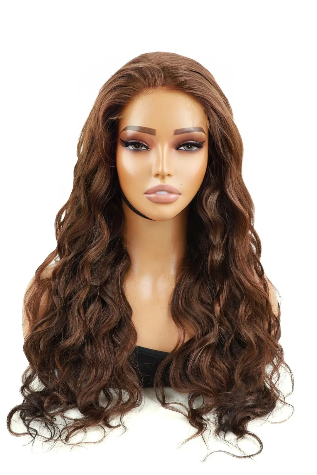 13x6 Brown Color Body Wave Glueless HD Lace Wig- HD77 - Image 4