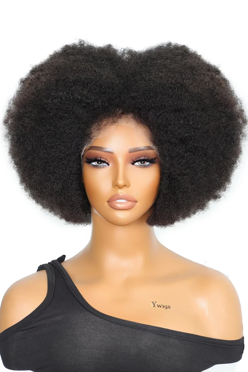13x1 Lace Front Wig Afro Bob Black 4c Hair Natural Hairline