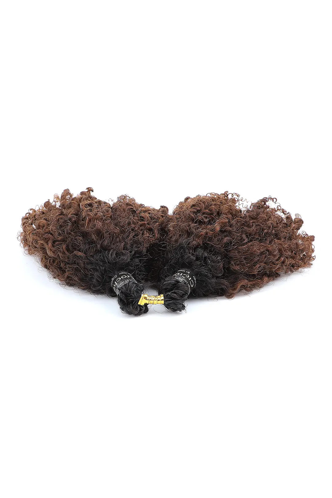 Double Drawn T1B/4 Ombre Color Tight Curly Feather Crochet Human Hair - Image 4