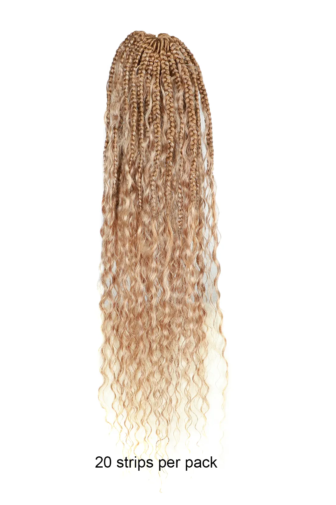 Color 27# Boho Crochet Box Braids with Human Hair Curls Deep Wave BB06 - Image 2