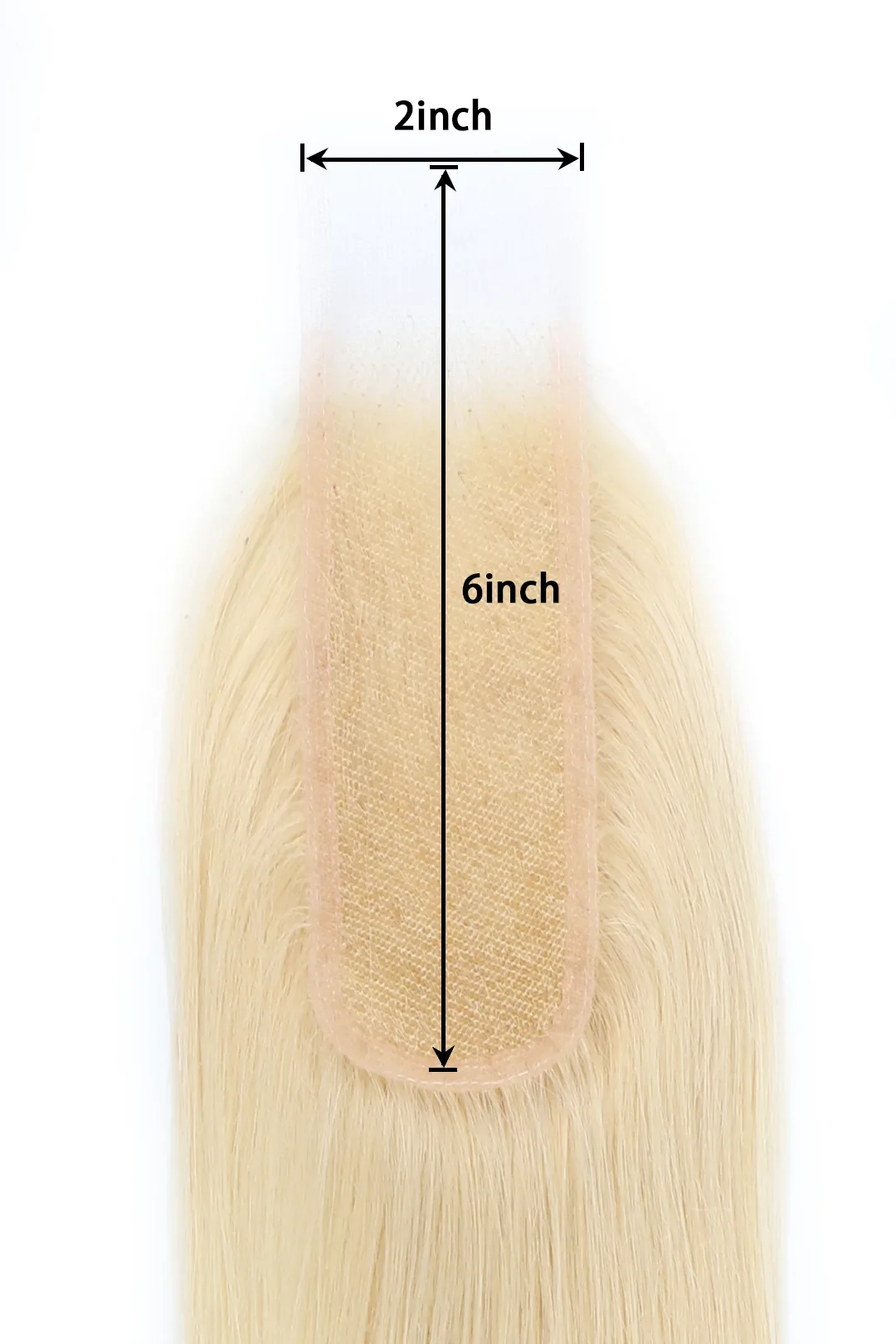 2x6 Blonde 613 Straight Transparent / Swiss Lace Closure - Image 8