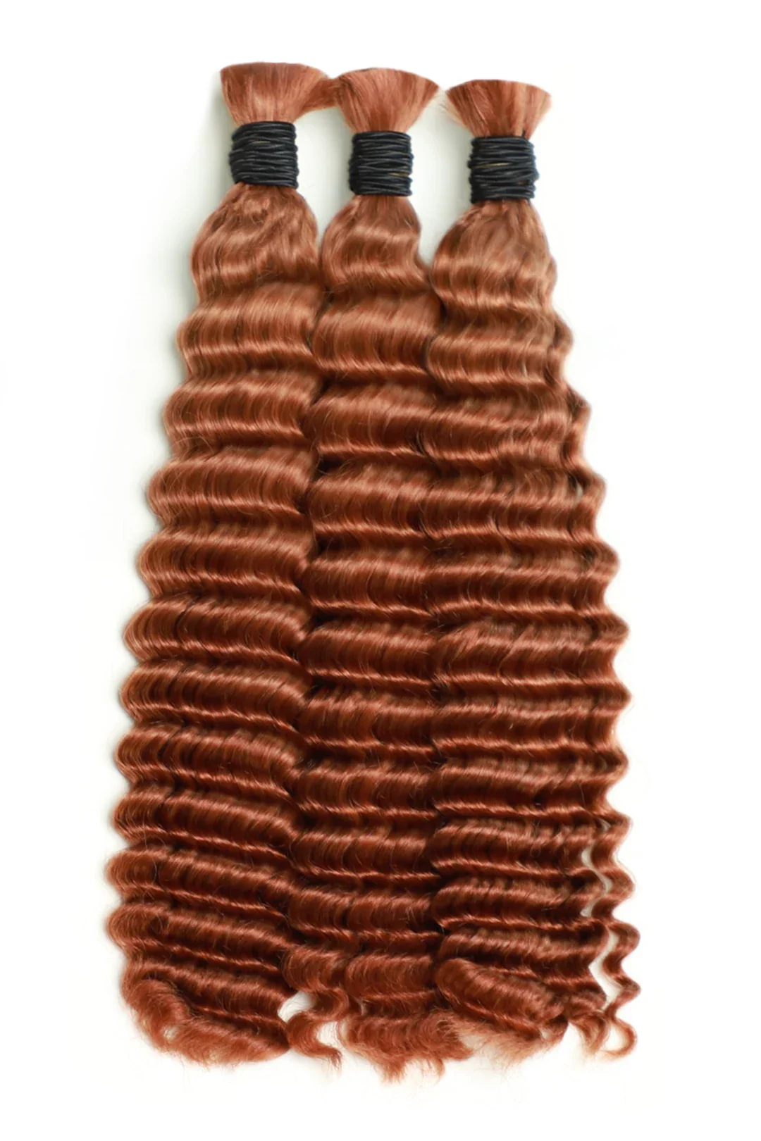 #33 Dark Auburn Brown Bulk Hair For Braiding Deep Wave BU36 - Image 3