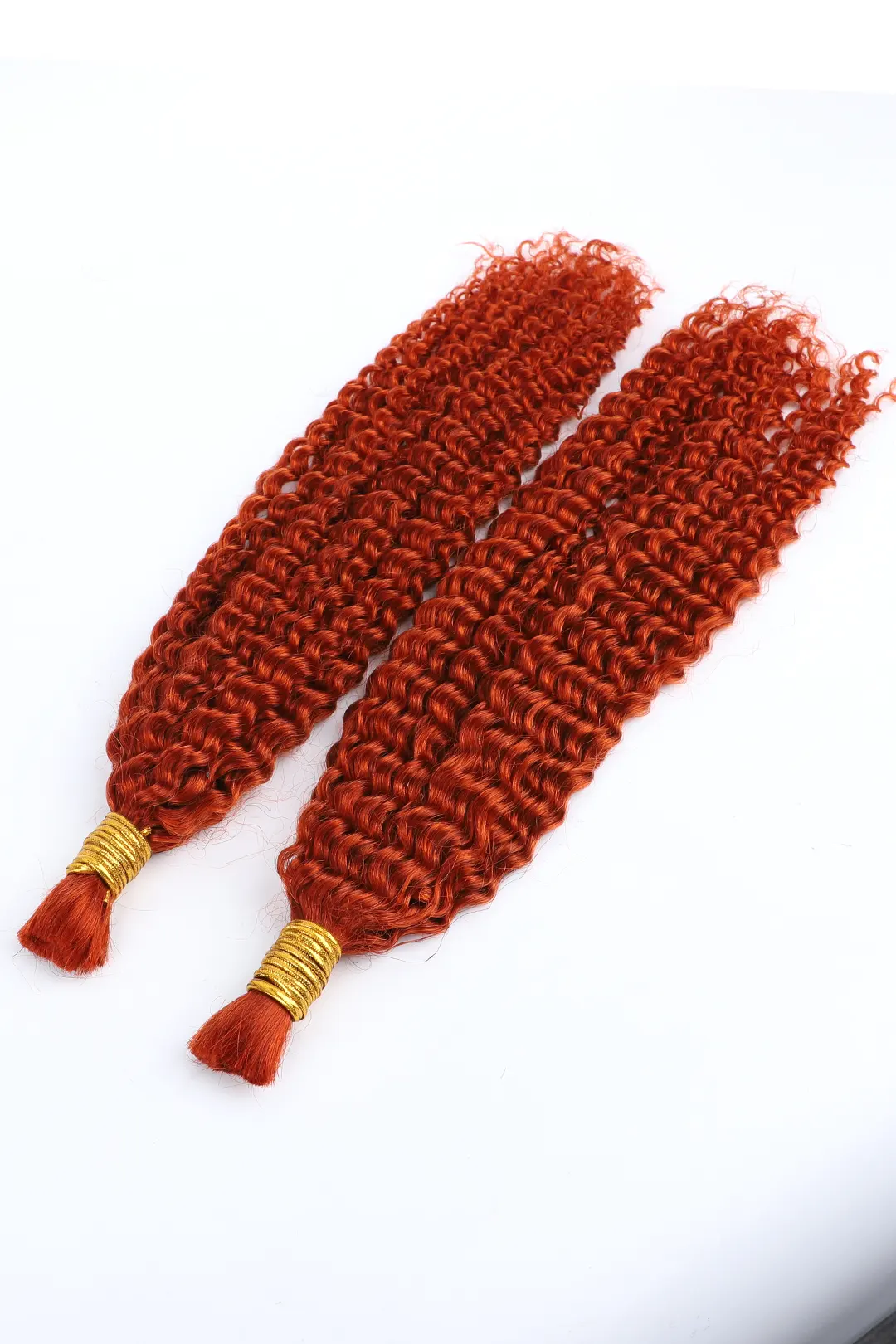 350# Ginger Kinky Curly Bulk Human Hair For Braiding BU16 - Image 4