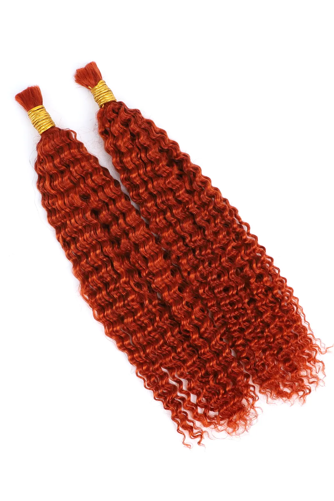 350# Ginger Kinky Curly Bulk Human Hair For Braiding BU16 - Image 5