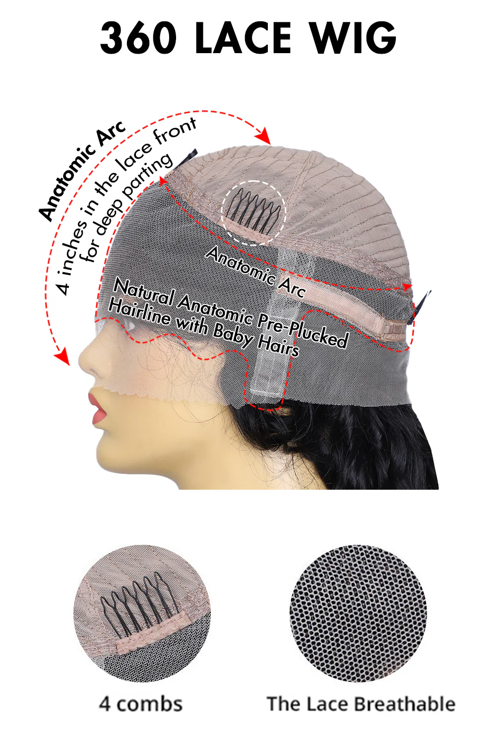 360 Lace Straight Wigs 3601 - Image 14