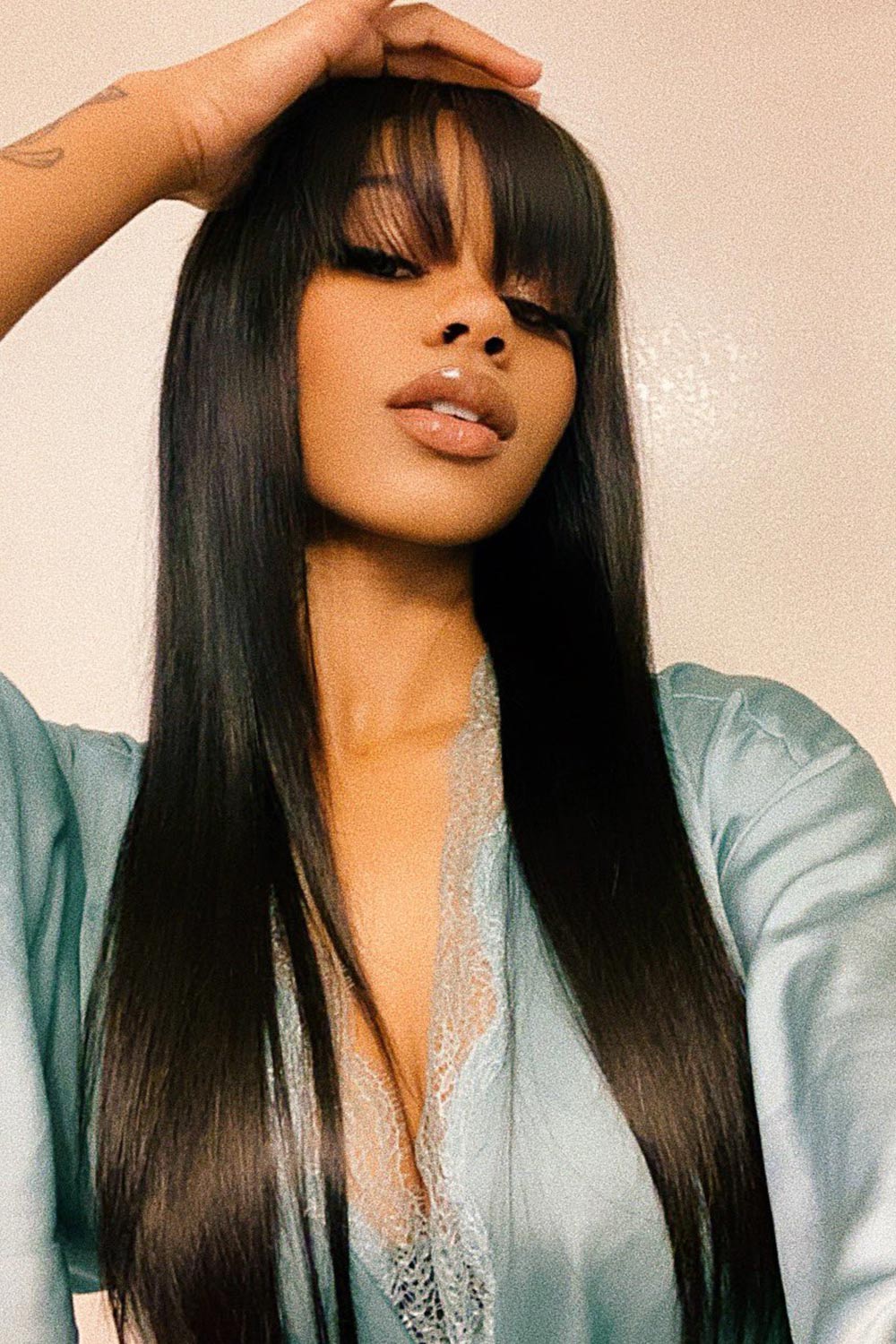 360 Lace Straight Wigs with Bangs 3602 - Image 3