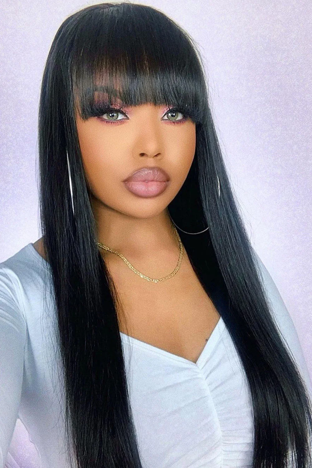 360 Lace Straight Wigs with Bangs 3602 - Image 6