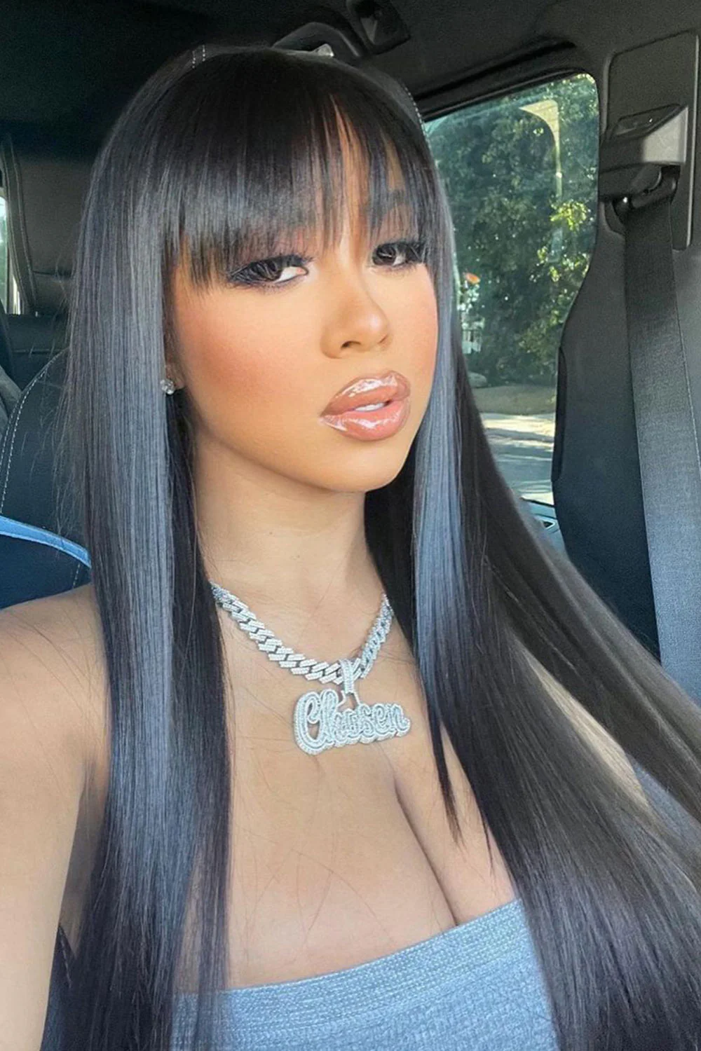 360 Lace Straight Wigs with Bangs 3602 - Image 7