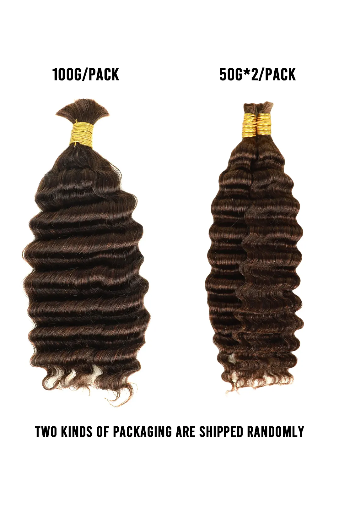 #4 Dark Brown Deep Wave Bulk Human Hair For Braiding BU21 - Image 5