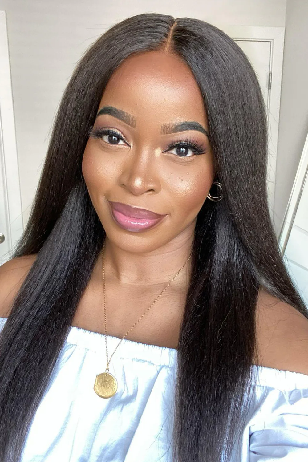 5x5 HD Lace Closure Wig Kinky Straight Virgin Human Hair - Image 3