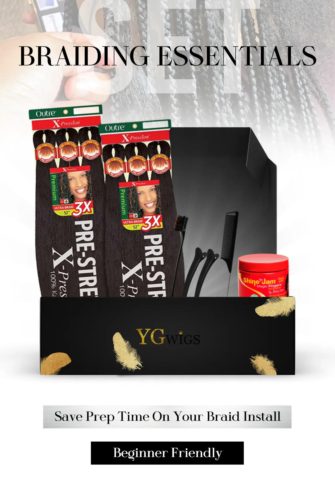 Boho Locs & Braids Complete Hair Kit - 5 Items Included