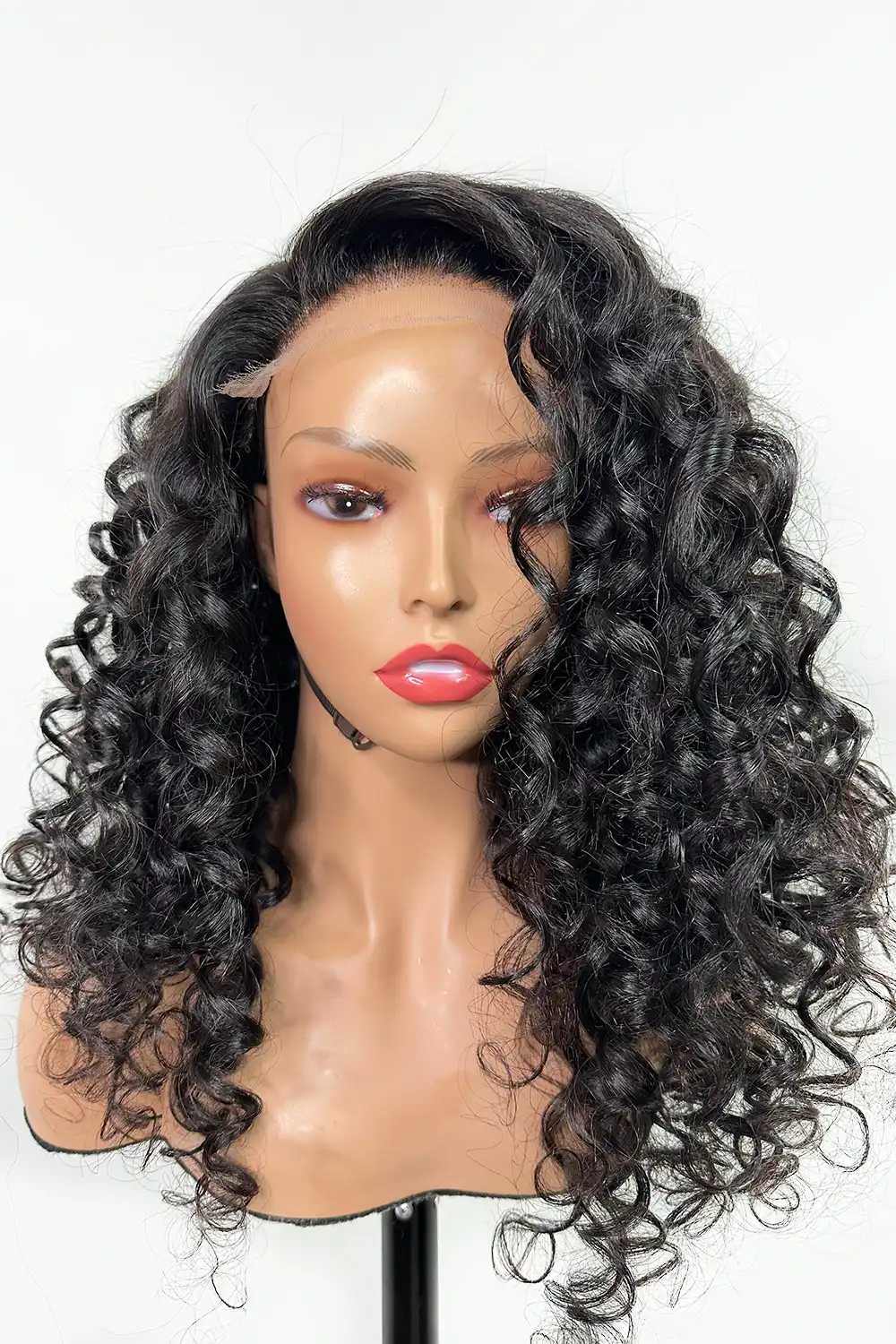 5x5 Guleless HD Lace Closure Wig Side Part Curly Black Hair