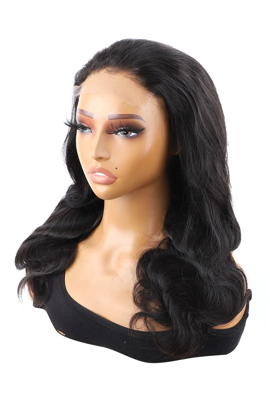 5x5 Lace Closure Wig Body Wave Human Hair Natural Black - Image 2