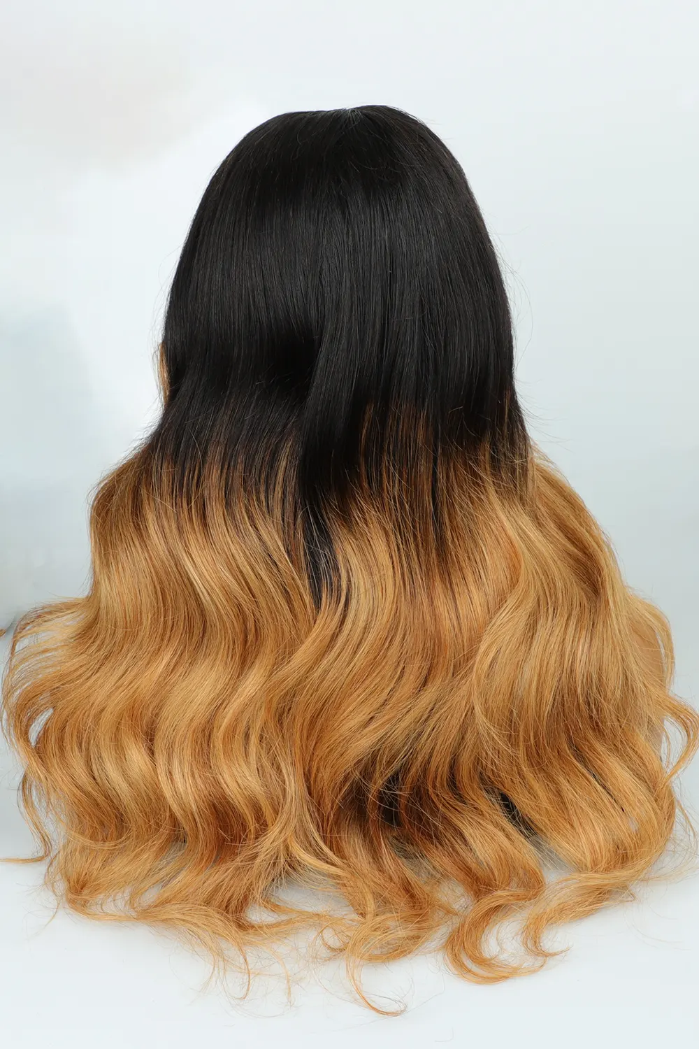 5x5 Lace Closure Strawberry Blonde Skunk Stripe Wig Body Wave - Image 3
