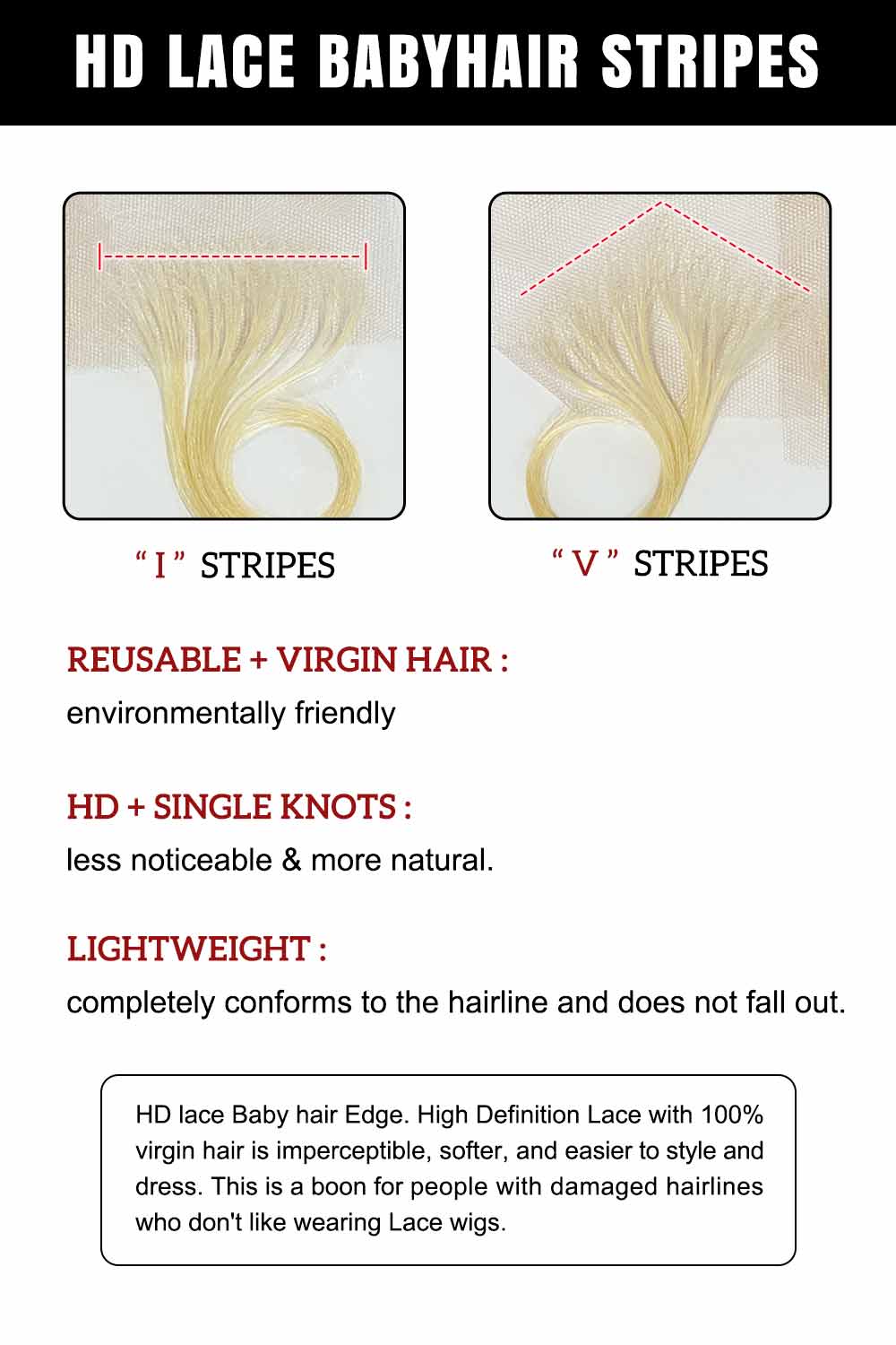 Blonde 613# HD lace Baby Hair Edges - Image 3