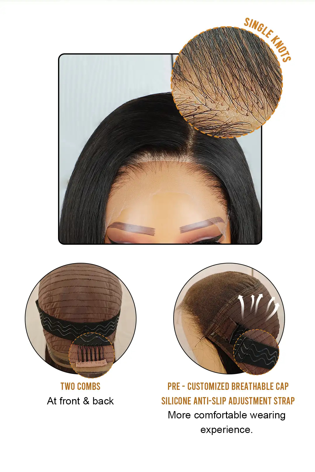 7x7 HD Lace Closure Wig Loose Wave Natural Black - Image 5
