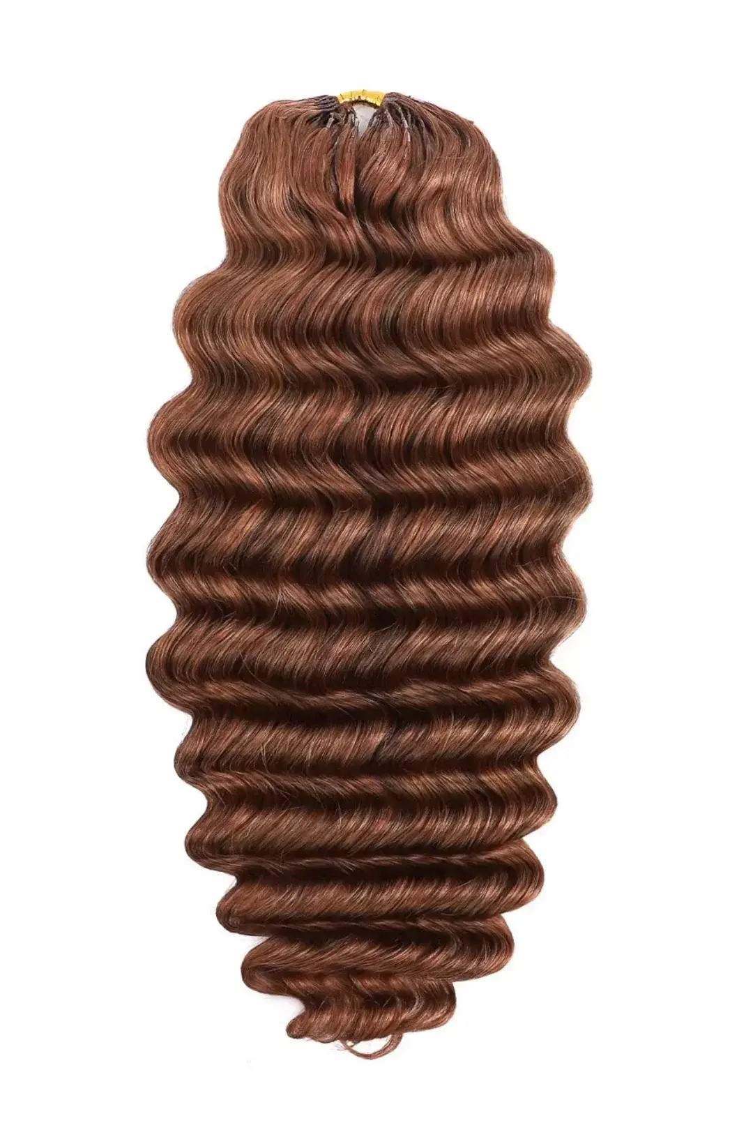 Auburn Brown #30 Deep Wave Feather Crochet Miracle Knots Human Hair