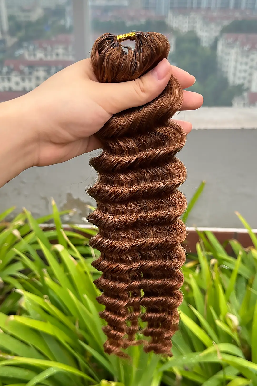 Auburn Brown #30 Deep Wave Feather Crochet Miracle Knots Human Hair - Image 3