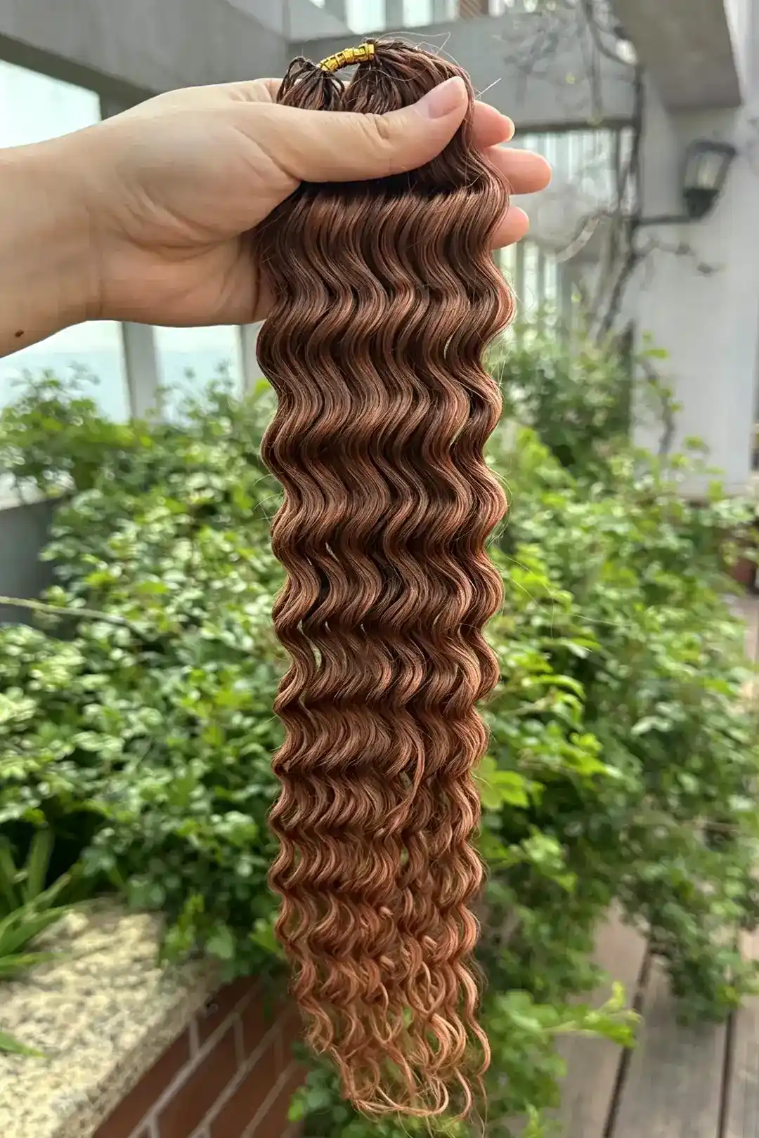 Auburn Brown #30 Water Wave Feather Crochet Miracle Knots Hair - Image 3