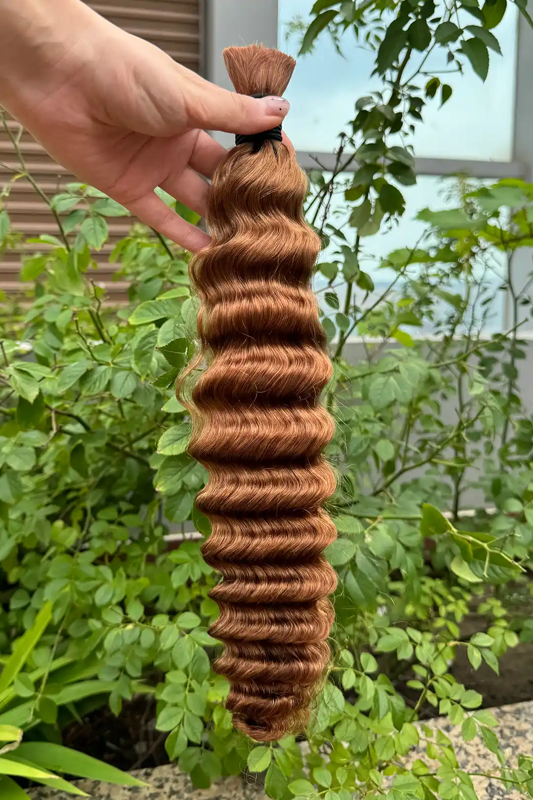 30# Auburn Brown Bulk Hair For Braiding Deep Wave BU07 - Image 4
