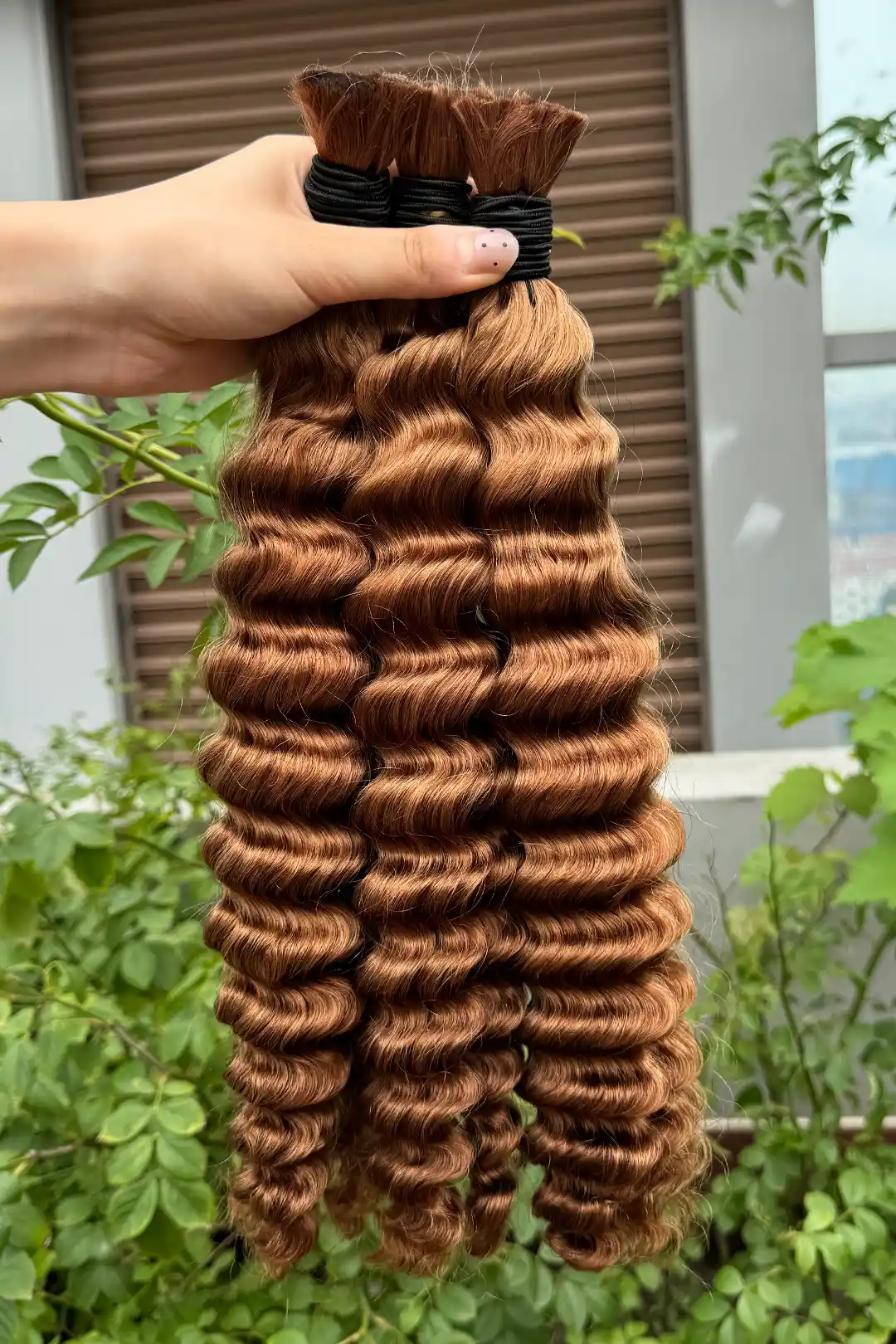 30# Auburn Brown Bulk Hair For Braiding Deep Wave BU07 - Image 8