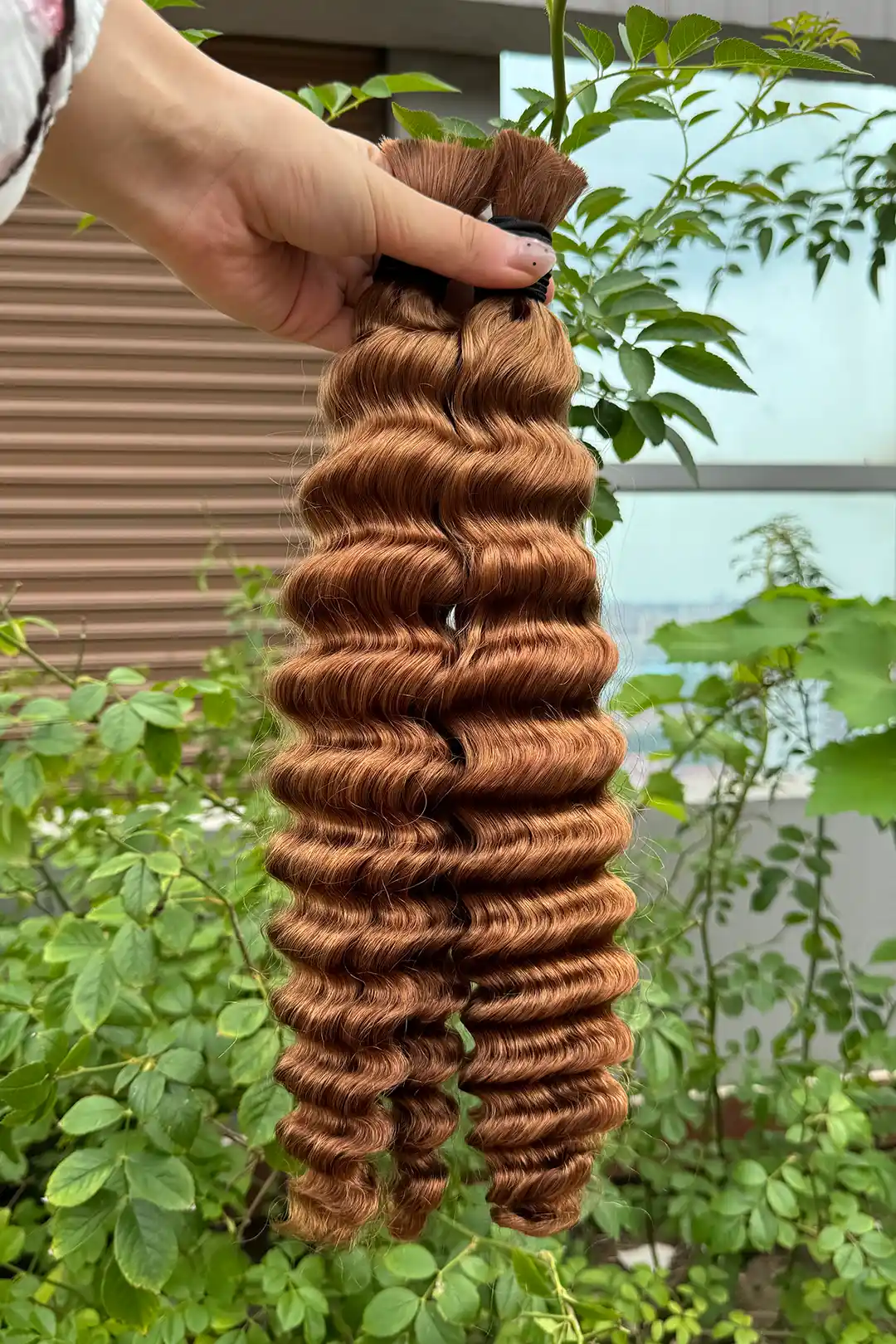 30# Auburn Brown Bulk Hair For Braiding Deep Wave BU07 - Image 9
