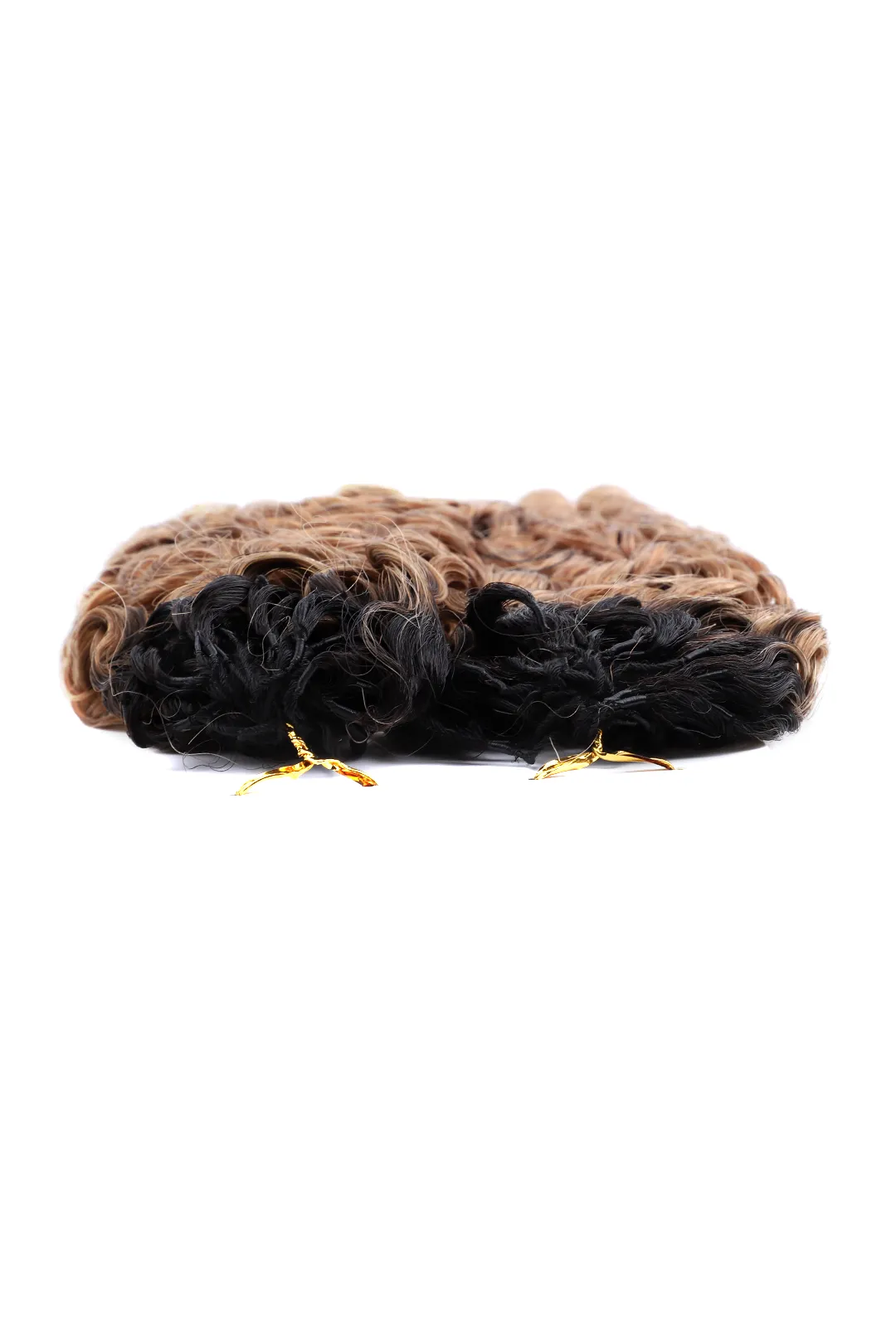 Auburn Brown Ombre Burmese Curly with Spiral Curls Feather Crochet Hair - T1B/30 Human Hair - Image 2