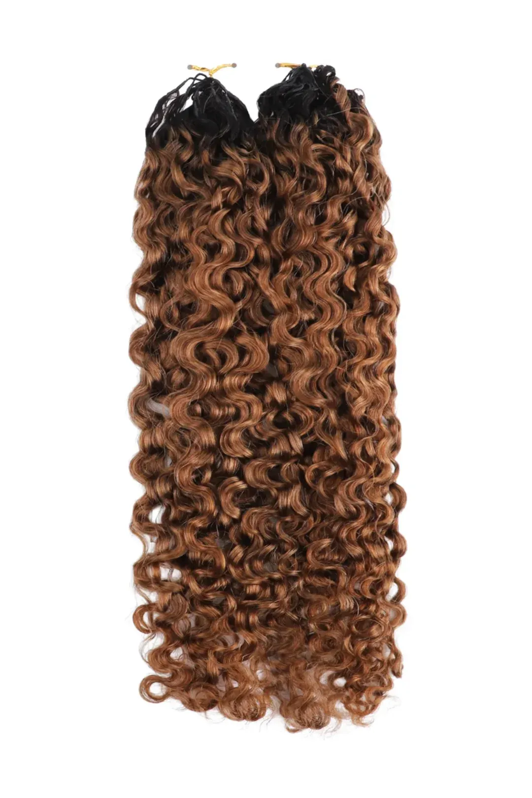 Auburn Brown Ombre Water Deep Wave Feather Crochet Hair - T1B/30 Human Hair