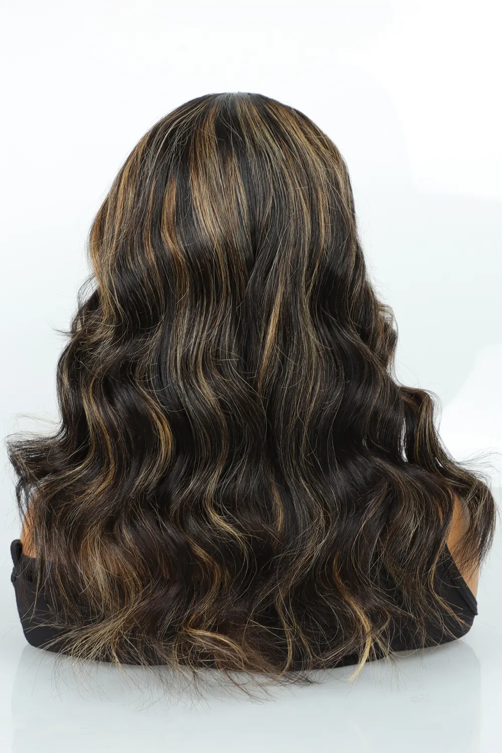 Black Wig with Brown Highlights Glueless HD Lace Body Wave - Image 4