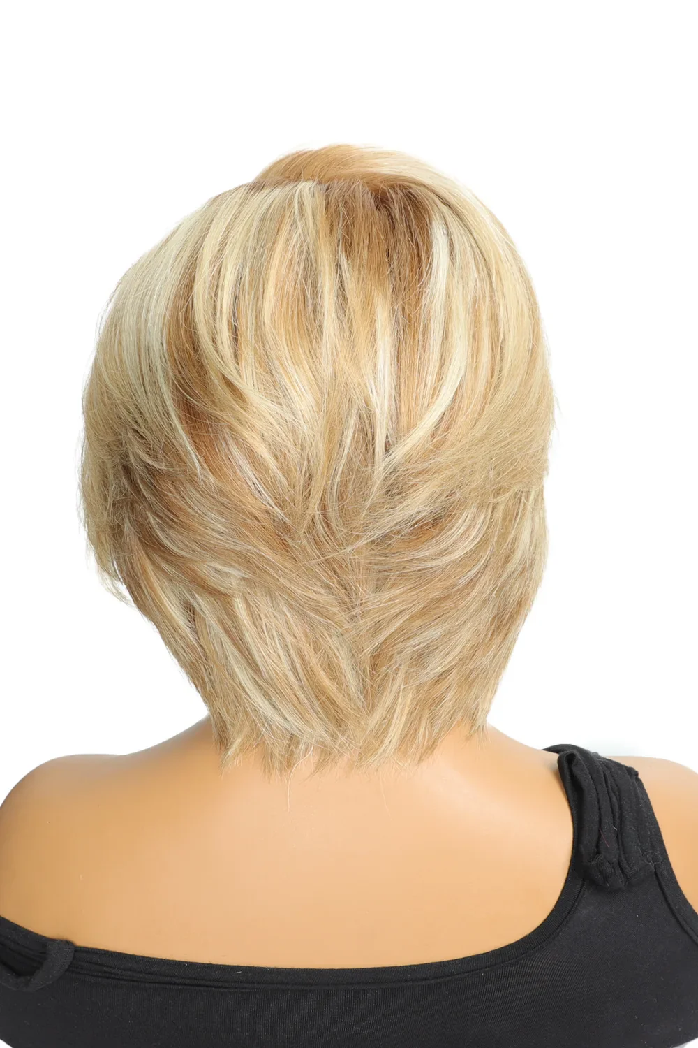 Blonde Bob Highlights Side Part Asymmetrical Glueless Lace Frontal Wig - Image 3