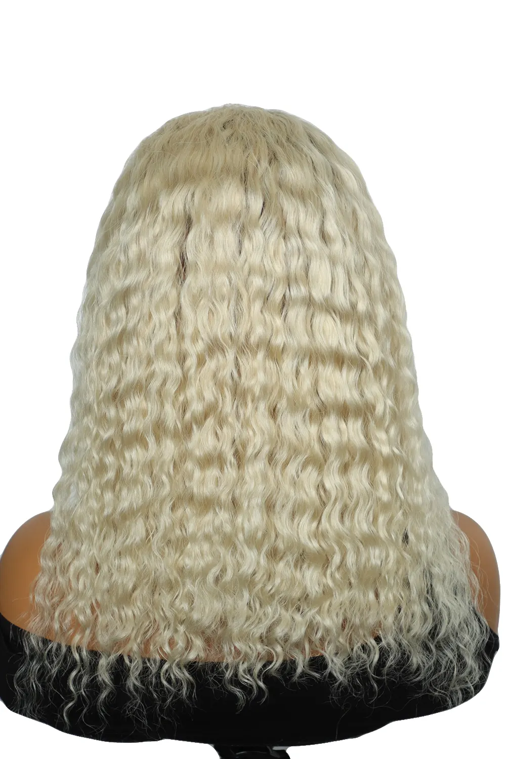 Shoulder Length Natural Wave Wigs 613 Blonde With Brown Roots - Image 3