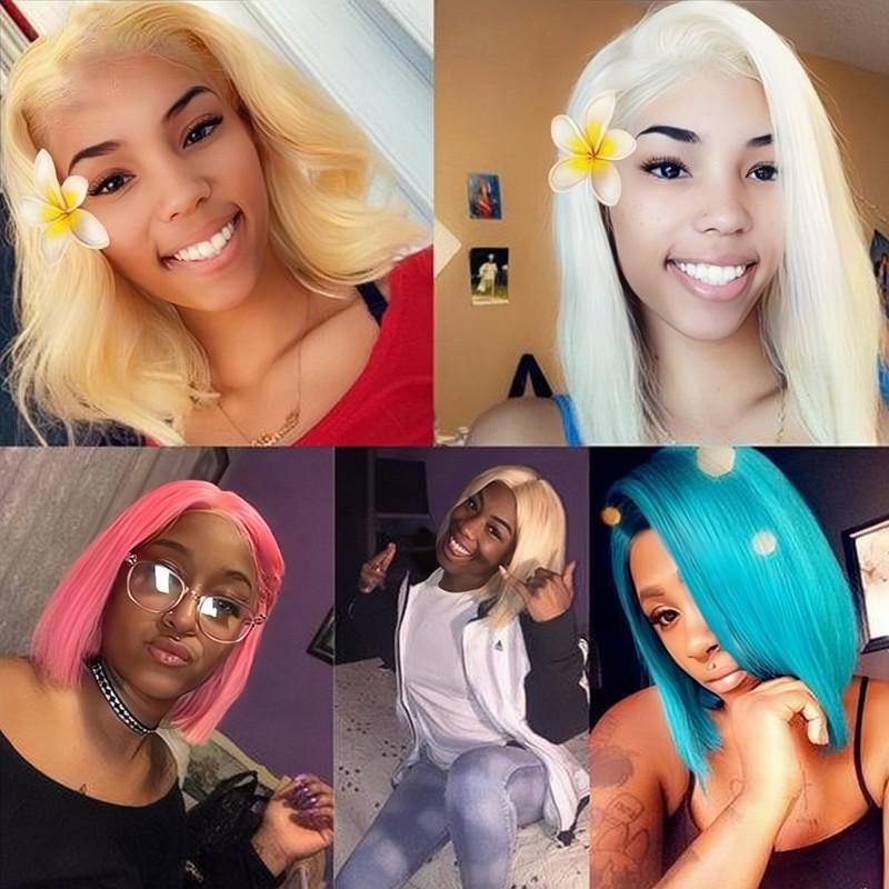 Blunt Cut 613 Blonde Bob 13x4 Full Lace Frontal Short Wigs - Image 6