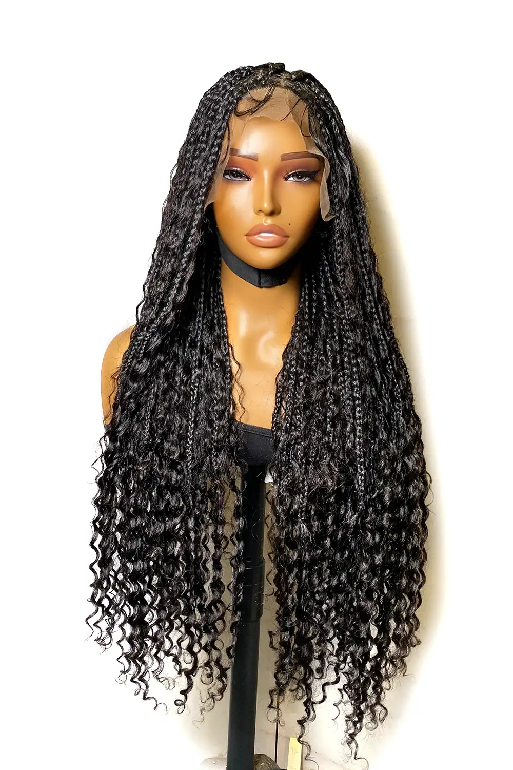 Boho Box Braid Wigs 100% Human Hair Full Transparent HD Lace - Image 2