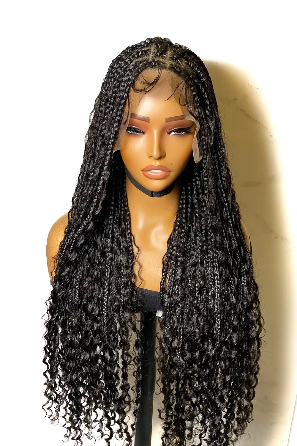 Boho Box Braid Wigs 100% Human Hair Full Transparent HD Lace - Image 4